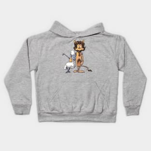 Lion and Lamb are friends Kids Hoodie